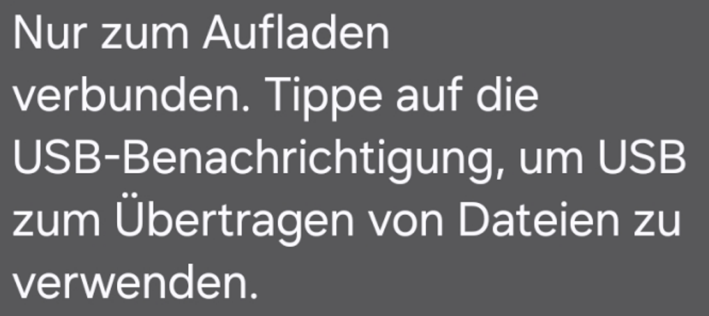 Nur zum Aufladen verbunden